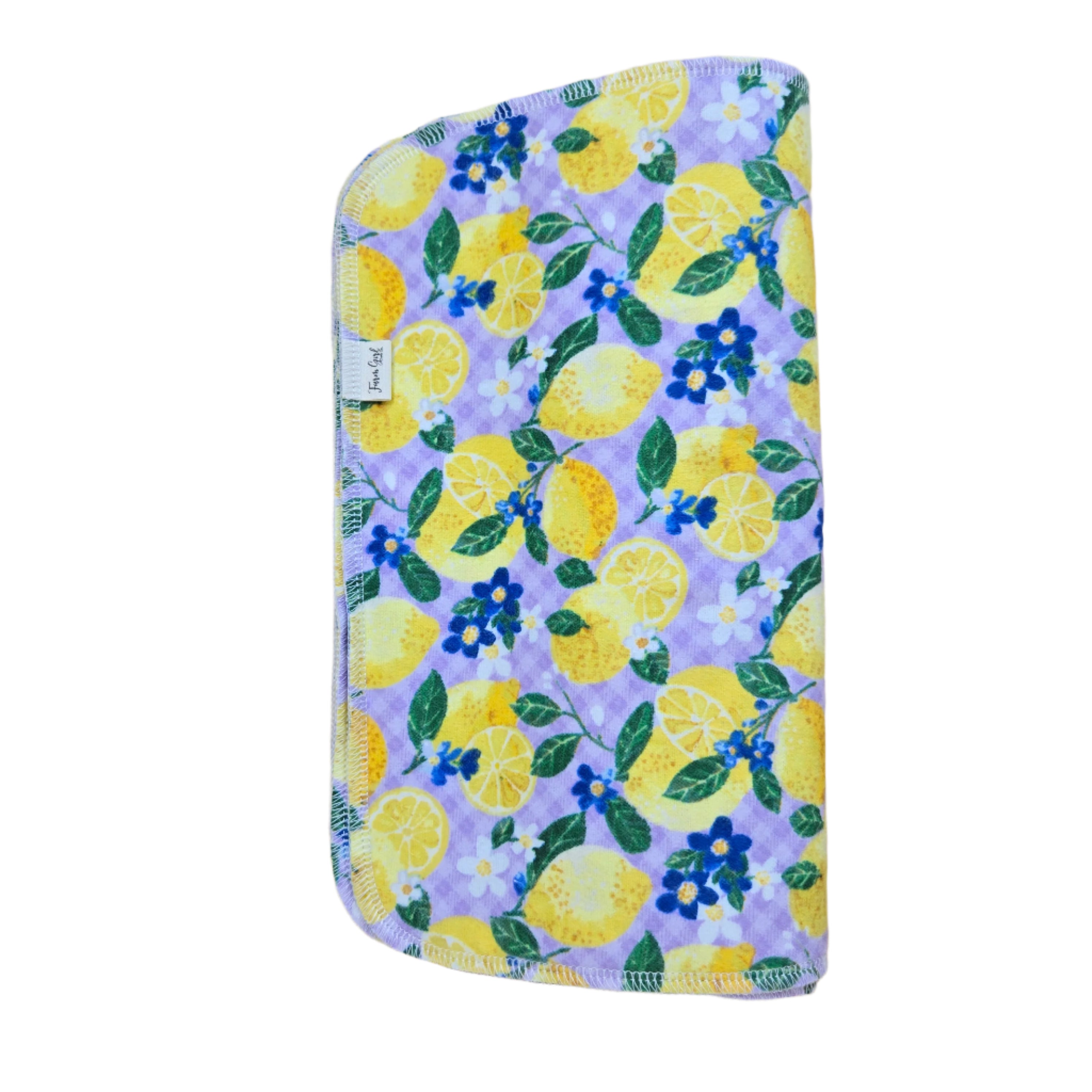 Papierlose, wiederverwendbare Handtücher | Vichy-Karo mit Zitronen- und Lavendelmuster